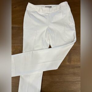 Chico's Ivory Straight-Leg Side Zip Pants